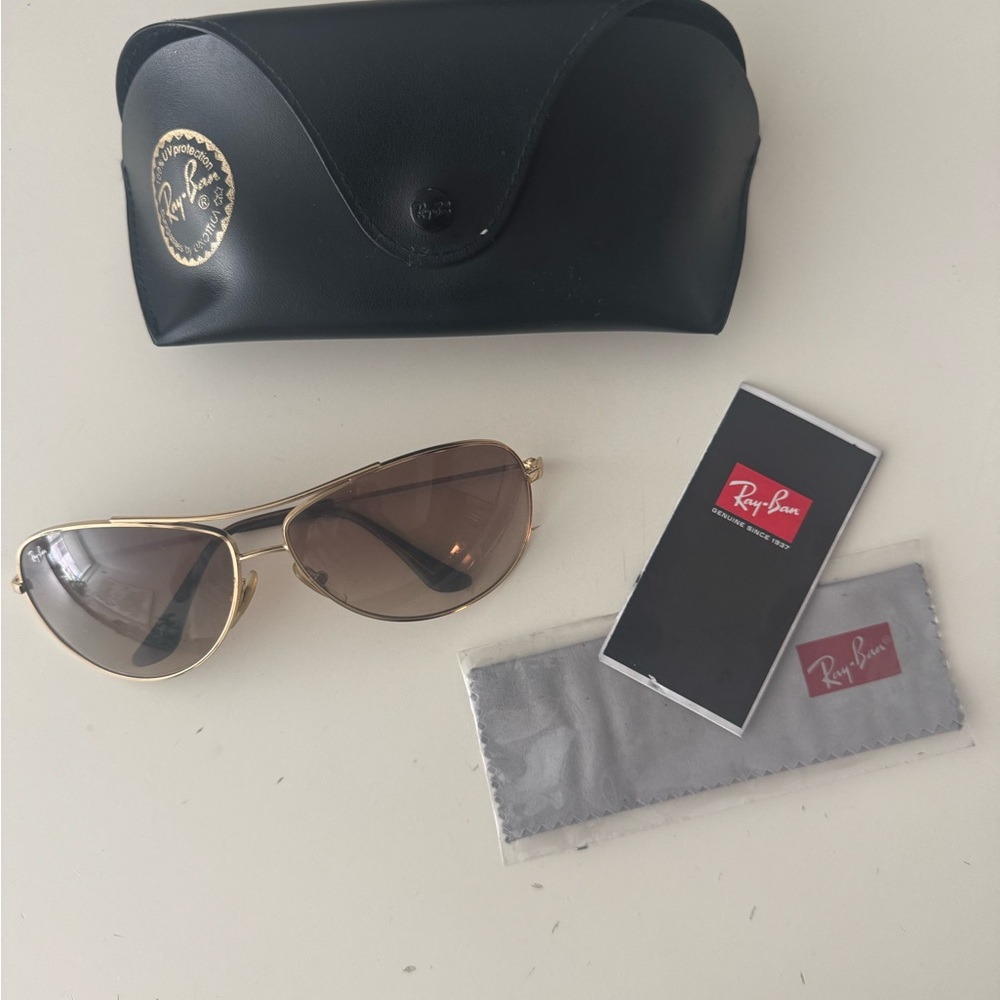 Ray-Ban Gold and Brown Sunglasses Accessories